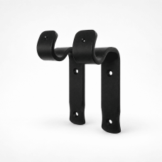 A Pair of Black Curtain Pole Hangers Wall Brackets to fit 16mm Curtain Rod Pole